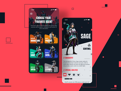 ValorApp - Valorant Info Mobile App app design mobile ui valorant