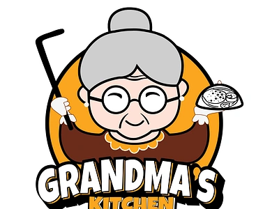 GRANDMA'S KITCHEN LOGO DESING branding design food logo food logo design food logo designs grandma grandma logo design grandmas food graphic design illustration kitchen logo logo design restaurant restaurant logo restaurant logo design typography