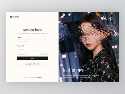 Giihan - Login Page Website Design design landing page login login desain login page login web login website register register web sign in sign in website sign up sign up website signin signup ui ui design web design website website design