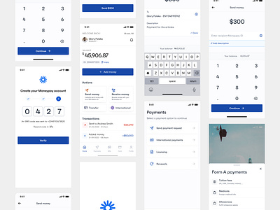 Moneypay app design finance menu ui