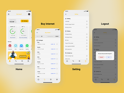 My Irancell Application app banner buy card concept design figma home illustration intenet irani logout mahdi mtn noroozi prototype sim ui ux