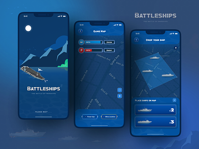 Battleships - Gaming Mobile App blue clean dark game game platform gamer gaming gaming app layout live live streaming mobile app mobile application mobile game play stream streaming trending ui uiux