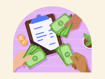 Split Bill - Transaction Background adobe background bill branding design digital digital art fintech food bill friends illustration illustrator outing phonepe split split bill transaction ui vector