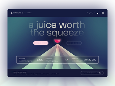 Melon Juice - Solana Validator blockchain crypto design eth graphic design interface juice landing page one pager pinnacle sol solana ui user experience ux validator web web illustration web3 website