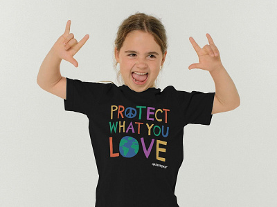 Kids T-shirt Design for Greenpeace apparel climate change clothing design design graphic design greenpeace illustration kids design merch design t shirt design tee design type design typeography vintage design