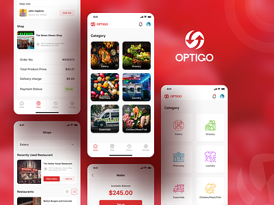 Optigo - Restaurant App UI Design clean clean mobile clean ui cooking step creative creative design design food food app food delivey food mobile app food template app fresh food app minimal mobile app trending design ui uiux ux