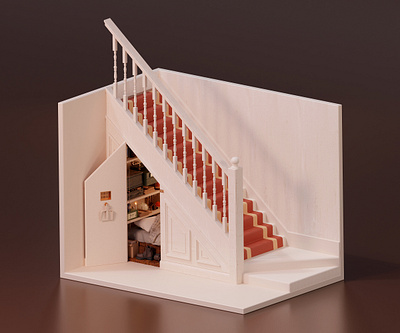Harry Potter - The Cupboard Under the Stairs 3d design illustration