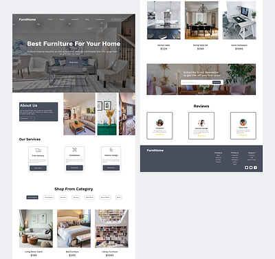 FurniHome-A Furniture landing page design design furniture furniture ui design landing page landing page design ui ui design uiux