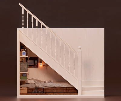 Harry Potter - The Cupboard Under the Stairs 3d design illustration