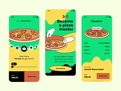 Pizza constructor mobile app animation app best app design interaction mobile mobile app mobile app design motion motion design pizza pizza app ui user experience user interface ux