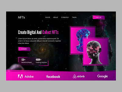 NFts Landing page branding graphic design landingpage landingpagedesign ui webdesign