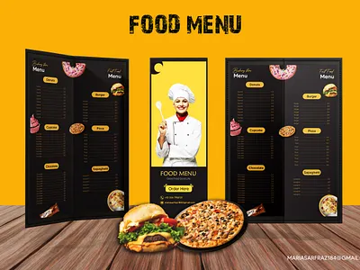 Food menu/ Bifold menu/ Menu board bifold design canva template food menu graphic designer illustrator menu card menu design menu designer photoshop template design