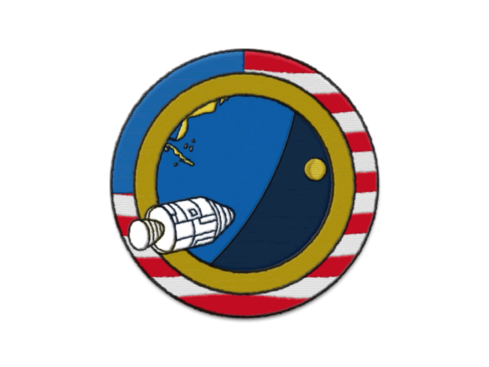 Apollo 1 Patch animation apollo apollo 1 earth lander launch moon nasa orbit patch space