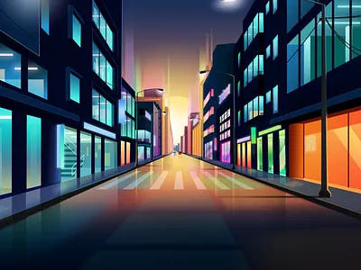 Night lights city illustration night