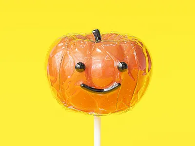 Pumpkin lollipop 3d 3d render autumn blender blender3d candy halloween lollipop pumpkin render