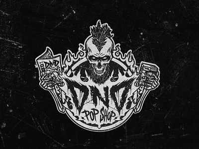 DND Pop Shop logo bandmerch design graphic design illustration logo logo design merch music musicmerch skull skull logo streetwear t shirt texture