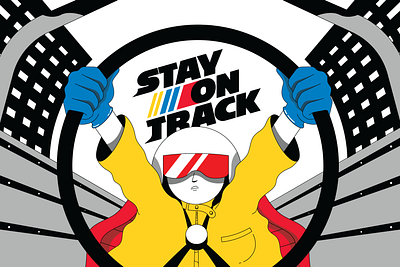 Stay on Track illustration motorsports nascar racecar racing speed racer vector