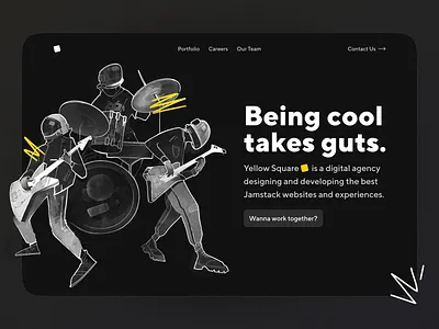 Yellow Square — Corporate site branding corporate dark details develop developers graphic design hero page illustration interface landing music space typography ui web