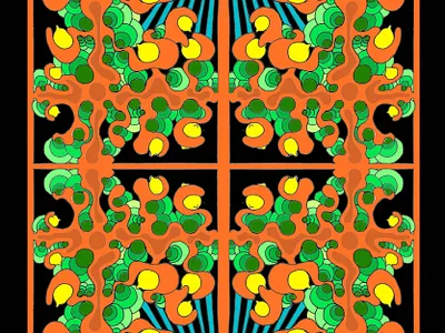 Go trip automatic illustration psychedelic symmetrical