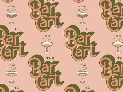 The Bar Cart brand identity branding custom type design hand lettered hand lettering illustration logo long shadow procreate retro wordmark