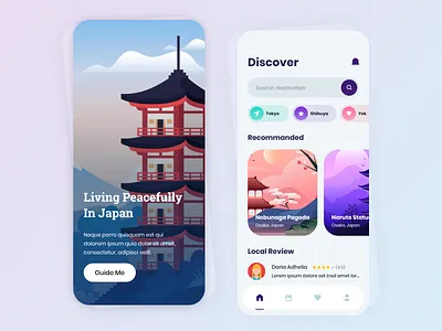 Travel Discovery App adventure time graphic design illustration mobile app design mobile design