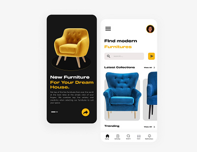 Furnishings design furniture minimal onboardinng ui uiux