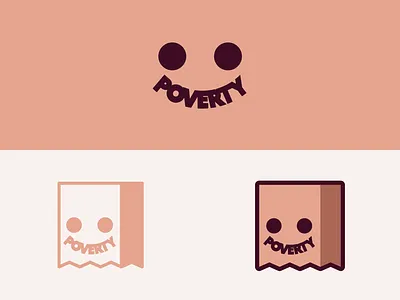 Poverty Bag Logo branding cardboard design logo paper bag sebm smile smiley typography vector