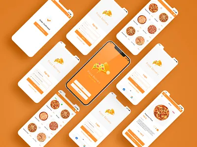 Pizza App Delivery app branding design graphic design illustration logo ui ux vector web
