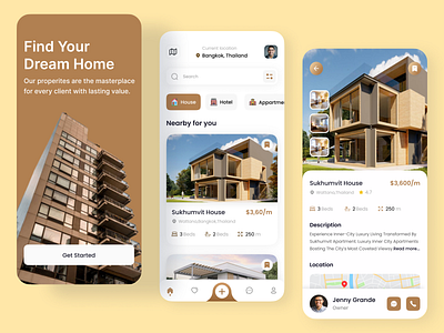 Real Estate Mobile App Design app broker clean clean ui delowar hossain home house rent app ios app minimalist mobile mobile app mobile app design property property app real estate agency real estate design rent rent app ui design