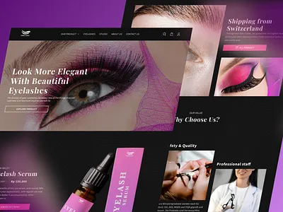 Eyelashes Website 👁 beauty darkmode design eye eyelashes face figma figmadesign landingpage skincare ui uiux website