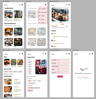 Restaurant reservation app adobe aesthetic app animation design figma food app food website graphic design new designs recent uploads ui ux