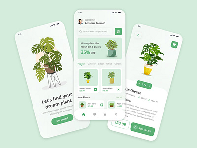 Plant shop mobile app app design clean design eco plant ecommerce shop app flower gardan green indoor mobile app nature online shopping app plant app plant care planting product shop app tree lovers ui uiux