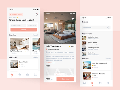 Hotel Booking App design hotel booking mobile app mobile ui ui