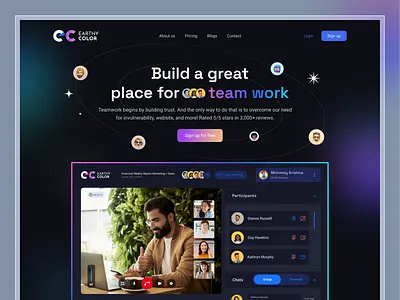 Team Management Website Design collaboration darkmode management minimal mockup product project management sass team ui design video website workspace