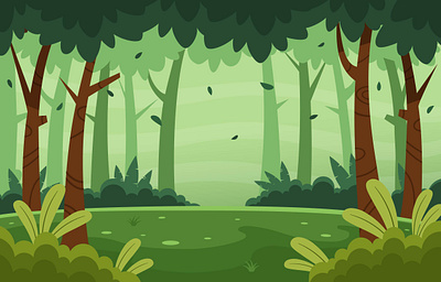 Forest Summer Scenery Background background design flat design forest scenery summer vector