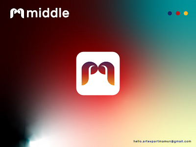 Middle Logo app icno brand identity branding creative logo graphic design letter m logo design logo folio logo inspiration logo maker middle logo minimalist logo professional logo