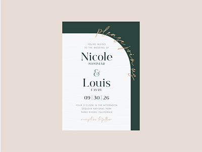 Modern Forest Wedding Invitation engagement forest graphic design invitation invite modern outdoor print design stationery topographical wedding