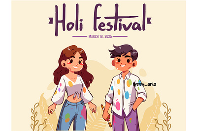 Vibrant Holi Festival Celebration Illustration ancient background celebration color colorful culture event festive fun happy hindu hinduism holi india indian love paint religion traditional