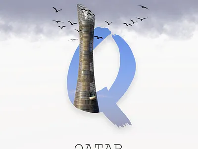 QATAR creative design graphic design letters manipulation post social media