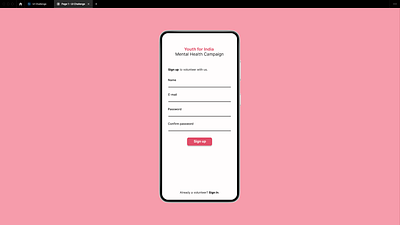 DailyUI Challenge #1 - Sign up page for a volunteer campaign app dailyui ui ux