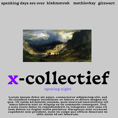 Flyer/poster design for X-collectief graphic design