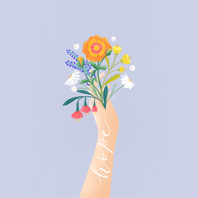 H O P E | Illustration botanical art dailydoseofvisuals design dribbble dribbbleart flower illustration graphic design illustration lettering poster art posterillustration typography