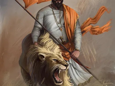 Digital painting of Shivaji Maharaj art digital art digital painting graphic art illustration illustrator painting