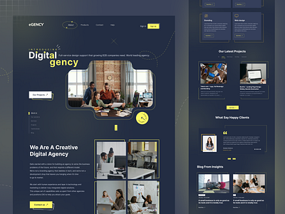 Digital agency Landing page exploration agency animation branding design digitalagency exploration graphic design illustration landingpage logo ui ux vector