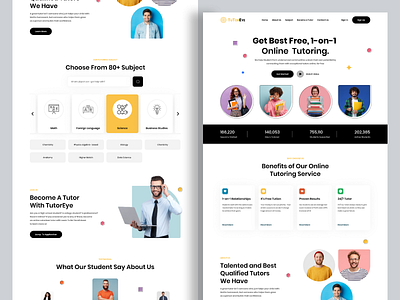Online Tutoring Website 3d animation app branding design e commerce app design graphic design illustration logo motion graphics typography ui ux vector
