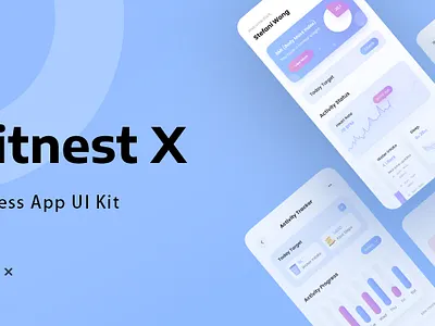 Fitnest X : A Free Fitness App UI Kit animation app appdesign design mobile mockplus prototype prototyping ui ux