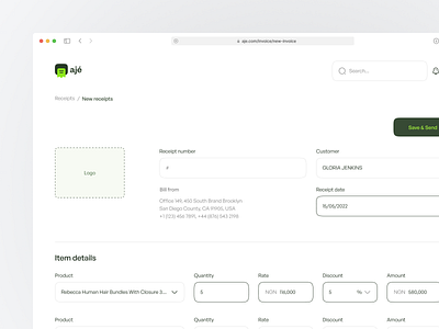 AJE - New invoice business managment design figma invoice product design ui ux
