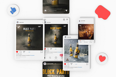 Beer drink social media post or banner design ads design advertisement advertising banner design beer branding can design facebook post design graphic design instragram miller beer miller draft photoshop poster design social media social media design template