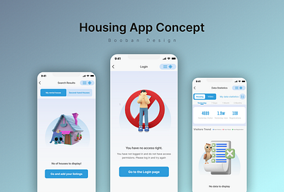 Housing App Concept brand design branding design graphic ui