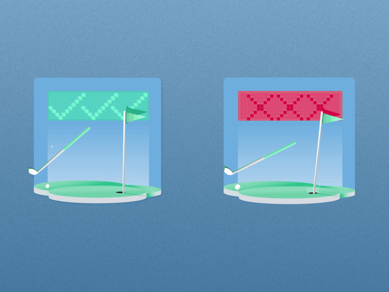 Golf Success and Failure Animation design illustration motion graphics